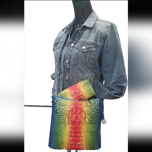 NWT BRAHMIN KATIE POPSICLE OMBRE MELBOURNE CROSSBODY & ADY WALLET - Picture 13 of 16